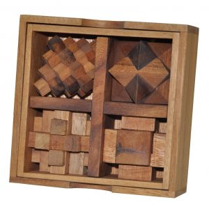 תיבת 5 פאזלים - משחקי חשיבה מעץ
