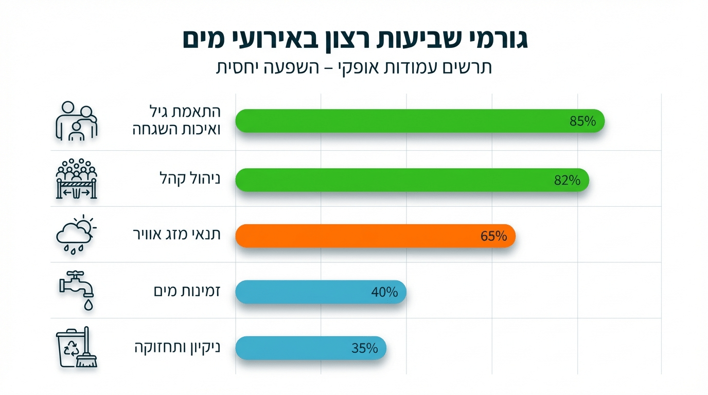 מה משפיע על שביעות רצון באירוע מים